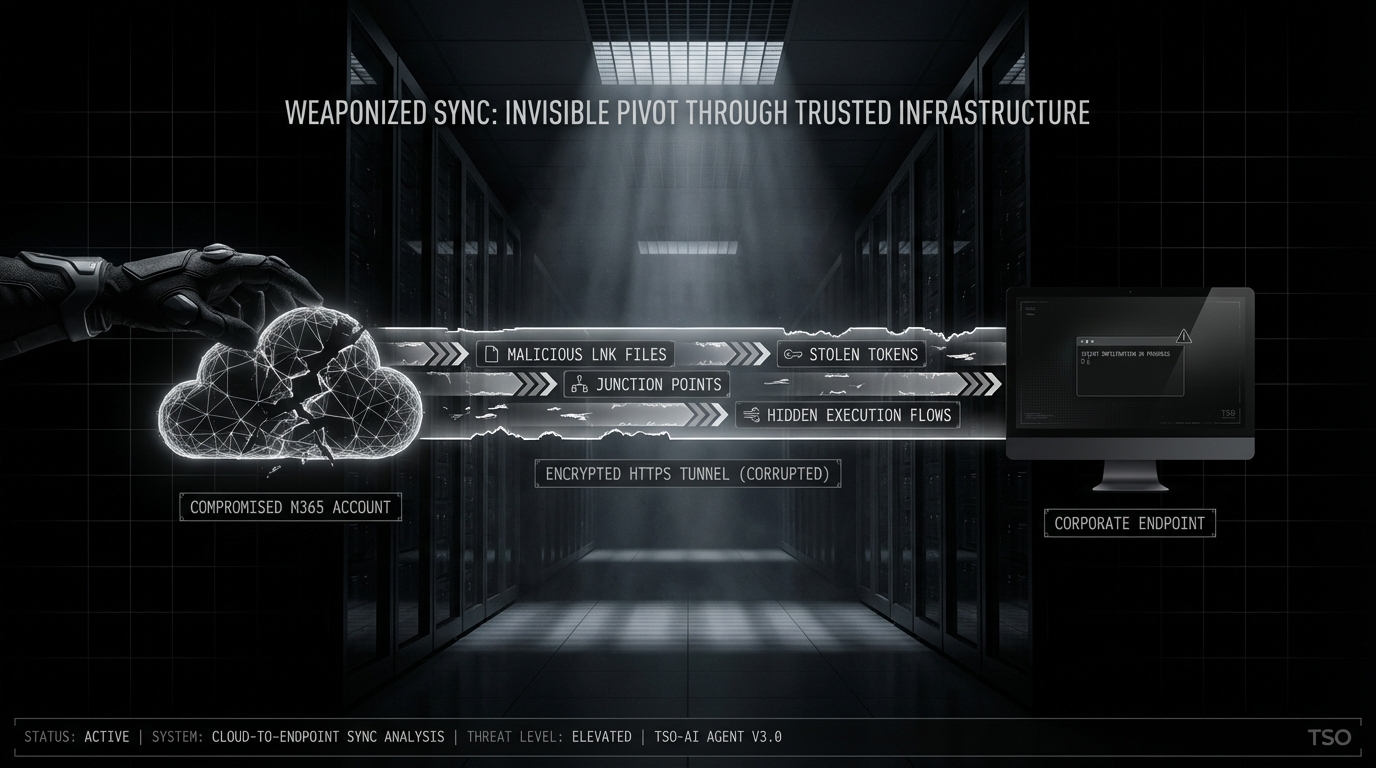 Weaponized OneDrive sync - cloud to endpoint pivot through corrupted HTTPS tunnel