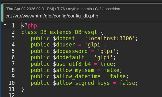 GLPI config_db.php contents
