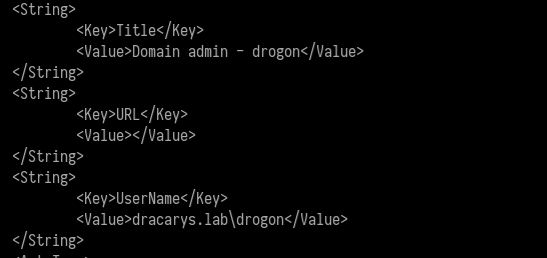 KeePass export - drogon Domain Admin