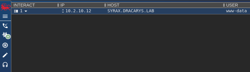 Mythic Poseidon callback from SYRAX as www-data