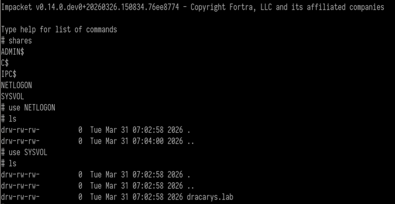VHAGAR SMB shares as Administrator